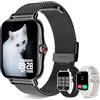 Iaret Smartwatch Donna Orologio Uomo Contapassi Fitness Tracker con Cardiofrequenzimetro Sonno SpO2, Orologio Sportivo Android iPhone Impermeabile Smart Watch Notifiche Messaggi WhatsAPP Chiamate, Nero