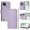 linsuyu Cover Compatible con Realme C21Y / C25Y 【Design a portafoglio due scomparti per carte】 Custodia per cellulare Purple