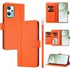 linsuyu Cover Compatible con OnePlus Nord CE 2 Lite/Nord 2 Lite,Compatible con Realme 9 5G / 9 Pro / Q5 / V25 5G 【Design a portafoglio due scomparti per carte】 Custodia per cellulare Orange