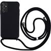 2NSPDRGNI Cover con Collana Compatibile con Samsung Galaxy A14 5G,Case con Laccio per Il Collo Custodia con Cordino,Soft silicone Nero