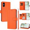 linsuyu Cover Compatible con Sony Xperia 5 V 【Design a portafoglio due scomparti per carte】 Custodia per cellulare Orange