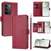 linsuyu Cover Compatible con Realme 14x 5G / C75 4G / V60 Pro / P3x,Compatible con Realme Narzo 80X 【Design a portafoglio due scomparti per carte】 Custodia per cellulare Red