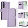 linsuyu Cover Compatible con Sony Xperia 1 V 2023 【Design a portafoglio due scomparti per carte】 Custodia per cellulare Purple