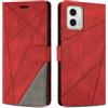 SONWO Cover per Motorola Moto G73, Flip Caso in PU Pelle Case Cover Custodia con Slot per Schede e Supporto Stand per Moto G73, Rosso