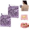 VIVBCLI Luffa lavabile con tasca per sapone, spugna di luffa 2 in 1, combinazione di salviette per sapone da bar, palla da doccia in rete per bagnoschiuma e pelle liscia (2 pezzi viola)