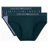 Emporio Armani Confezione da 2 Slip da Uomo con Motivo Classico, Verde, XXL, Verde, XXL