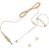 Hasaller Microfono portatile omnidirezionale beige con archetto per auricolare, design ergonomico, per occhiali, cappelli, cuffie (A)