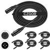 Czgor 3 mètres de Câbles DMX 6 Pièces, Flexibles 3 Broches Signal XLR Mâle à Femelle DMX Cable Pour Signal D'éclairage de Scène Connexion XLR Fil De Lumière de Scène