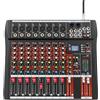 Linanty Mixer audio professionale a 8 canali con alimentazione phantom a 48 V, mixer DJ professionale con Bluetooth + USB, per registrazioni, streaming, studio