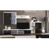 Skraut Home - Mobili per Soggiorno - 200 x 290 x 45 cm - Sistema di Illuminazione a LED - Modello Gamma - Ampia capacità di Contenimento - Stile Moderno - Finitura Bianco/Nero