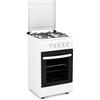 Avilia Cucina a Gas 50x50 cm con Forno a Gas 49 Litri e 4 Fuochi di Diversa Potenza — Cucina a Gas Libera Installazione con Valvole di Sicurezza, Coperchio e Griglie Smaltate (Bianco)