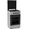 Avilia Cucina a Gas 50x50 cm con Forno a Gas 49 Litri e 4 Fuochi di Diversa Potenza — Cucina a Gas Libera Installazione con Valvole di Sicurezza, Coperchio e Griglie Smaltate