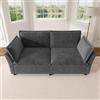 Merax Divano moderno a 2 posti, morbido divano imbottito con design cloud sofa, 2 cuscini per braccioli, fodera in ciniglia, loveseat per soggiorno, camera da letto e piccoli appartamenti, grigio
