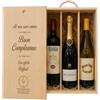 Enoteca Bevi Bene Cassetta Portabottiglie Vino in Legno Personalizzabile per 3 Bottiglie (Escluse), Scatola Regalo Incisione Laser di Testi, Loghi Immagini, Legno Naturale,30x35x10cm - incisione testo