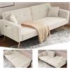 YanguVibes Divano letto a 2 posti con funzione letto, divano regolabile 2 in 1 con tasca laterale, per soggiorno, camera da letto, home theater e camera degli ospiti, bianco