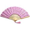 Generic Ventaglio pieghevole in pizzo, ventaglio in cotone, ventaglio vintage in pizzo, per matrimoni, fidanzamenti, feste di ballo (rosa)