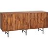 Vente-unique - Credenza Mizoram - L 160cm x P 45cm x H 75cm - legno massiccio - le scuro