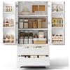 Bealife Armadio da Cucina Credenza, Armadietto Alto Mobile di Storage con 2 Porte e 2 Cassetti, Ideale per Cucina,Stanza da Pranzo, Soggiorno,120x40x60cm Bianco