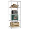 M MZG Scaffale Metallico Heavy Duty a 5 Ripiani, Capacità Totale 567,5 kg, Scaffalatura in Acciaio ad Alta Portata per Garage, Magazzino, Cantina e Ripostiglio, Cromato Scuro, 35×60×158,7 cm