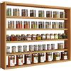 VCM Holz Küchenregal hängend | Maße ca. H. 60 x B. 80 x T. 10 cm | Hängeregal mit fünf Fächern | Wandregal | Gewürzregal | Küchenmöbel - Esaldi L Buche