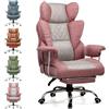 GTPLAYER Sedia Gaming Ergonomica Sedia da Gaming Reclinabile Sedia Ufficio con Poggiapiedi Sedia Gamer Schienale Regolabile per Lavoro e Gioco tessuto tecnologico rosa