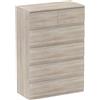 HOMCOM Cass. stretta 6 cassetti no maniglie 80x39x115cm Legno Naturale | Unità di stoccaggio, stile moderno, cassettiera per camera da letto, soggiorno, corridoio