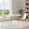 H.J WeDoo Tavolo da pranzo con 2 sedie, tavolo in legno e bianco scandinavo, set da pranzo per sala da pranzo, cucina, 100 cm
