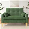 Merax Divano a 2 posti con 2 cuscini e tasca laterale, moderno in tessuto di ciniglia, per soggiorno, camera da letto, appartamento e piccoli spazi, verde, 119 x 78 x 85 cm