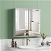 Dripex Armadietto Bagno con 2 Ante a Specchio 60 x 12 x 60 cm, Mobile Pensile da Parete con Ripiano Regolabile, Mobile Contenitore Salvaspazio, Bianco