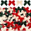 YUNHENTONG Fiocchi Natale 120 Pezzi Coccarde Natalizie Piccole 2.5 x 2.5 cm Fiocchi Natalizi per Cartolina di Natale, Confezione Regalo, Ghirlande di Natalizie (Verde+Rosso+Beige)