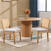 chairus Set di 2 Sedie da Pranzo in Tessuto Sedia in Legno, Grigio | Sedia Cucina con Cuscino Imbottito in Ciniglia Sedie Classiche con Schienale in Rattan per Sala da Pranzo/Soggiorno/Giardino