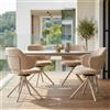 Ya-Home 4 PZ Sedie Sala da Pranzo Girevoli in Ciniglia, Giallo | Sedie Cucina con Cuscino ad Alta Densità, Poltrona Design Moderno, Gambe in Metallo per Soggiorno/Ristorante