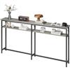 Garvee Tavolo Schienale a Doppio Strato, 180 x 23 x 100 cm, Tavolo Consolle con 2 Ripiani, Tavolino Laterale con Struttura in Metallo, Tavolo da Ingresso, Tavolo da Corridoio, Tavolo da Divano
