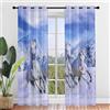 Surwin Cavallo Tende per Interni, Tende a Vetro con Occhielli, 2 PezziTende Camera da Letto, Tende Voile Semi Trasparenti, per Camera Cucina, Soggiorno (Corsa,80x115cm)