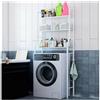 Generico CECAROGROUP Scaffale Bagno Sopra Lavatrice 155x65x25 3 Ripiani Mobile Bianco Salvaspazio