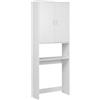 HM hemax HOME DESIGN HEMAX Mobile Sopra Lavatrice a 2 Ante in Legno Bianco, Mobiletto Bagno
