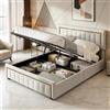 BIYFSDS Letto baule 140 x 200 cm, con contenitore idraulico, letto matrimoniale imbottito