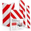 OFITURIA Paraspigoli Garage Adesivo Pack 4 40x20+25x20+50x10+36x8 cm Bianco/Rosso, Protezione Colonne Garage, Paracolpi Angolari Box Auto (Pack 4 pz, Set Misto, Bianco/Rosso)