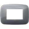 Vimar 19683.61 Arké placca Round 3 moduli 12.2x9x0.85cm, Reflex grigio fumè