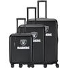 travelite NFL Set Valigie Rigide Las Vegas Raiders, 3 pezzi S/M/L, 36/80/103 L, guscio rigido ABS, set valigie con lucchetto TSA, 4 doppie ruote ed espansione taglia M