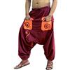 Sarjana Handicrafts Indian Ethnic Pantaloni da spiaggia da uomo, in cotone, con tasche, neri