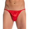 Satini Tanga Uomo in Raso Lucido, Rosso, XL