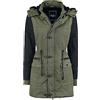 Rock Rebel by EMP Donna Giacca invernale nero-oliva con fodera in teddy