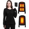 FERNIDA Maglia termica da donna, riscaldata, a maniche lunghe, con batteria da 10000 mAh, con strato termico, per jogging, sci, ciclismo, pesca, moto