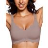 Bresdk Reggiseno Senza Ferretto Reggiseno Donna Senza Cuciture Comodo Gel | Reggiseno senza ferretto e reggiseno senza cuciture, tessuto morbido, bordo ondulato per uso quotidiano, push up