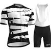 HULG Tuta Ciclismo Uomo,completo Uomo Manica Corta,completi Ciclismo Squadre,Tuta Da Triathlon Imbottita 9D, Traspirante E Ad Asciugatura Rapida, Ideale Per Allenamenti Di Ciclismo