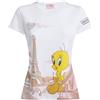 Braccialini T-Shirt Lt T-Shirt a Mezza Manica impreziosita da Una Romantica Stampa ambientata a Parigi. in Primo Piano, Il Simpatico Tweety osserva Sognante la Torre Eiffel Decorata con Strass