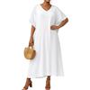 Gosunny Kaftan, abito da spiaggia estivo, da spiaggia, maxi abito estivo con scollo a V, abito estivo lungo da spiaggia, stile boho