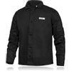 QeeLink Giacca da Saldatura - Premium in Cotone Resistente alla Fiamma (FR) - Leggero Cappotto da Saldatore per Uomini e Donne, nero, Small