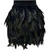 Generisch Costume di carnevale da donna con piume di fugno, stile gotico, vintage, gonna colorata in tulle, per cosplay, carnevale, da donna, gonna a piuma, pappagallo, N nero., XL